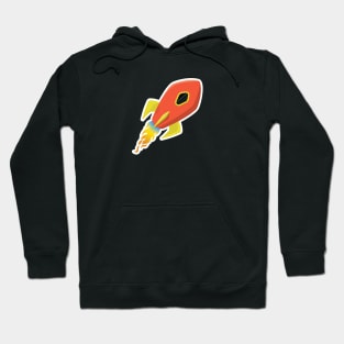 Cute Orange Rocket Ship Hoodie